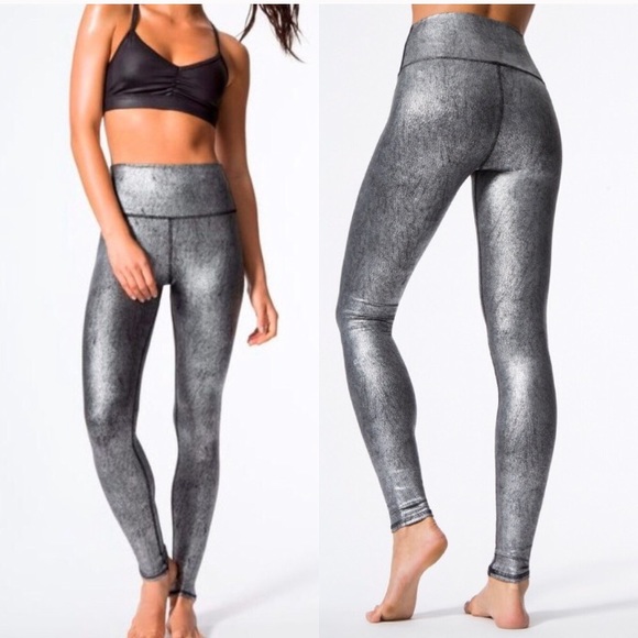 ALO Yoga Pants - ALO YOGA AIRBRUSH LEGGING HighWaist Slate Metallic
